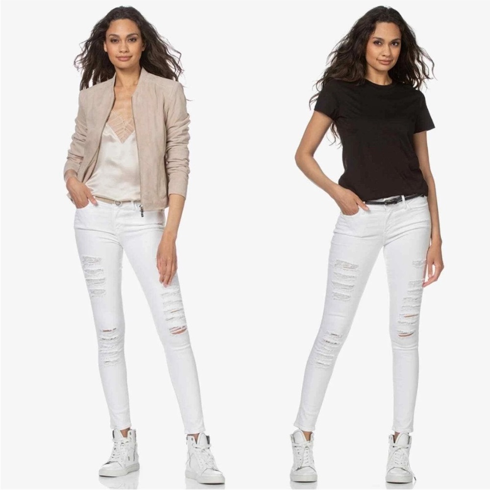 Frame Denim White le skinny distressed Jeans